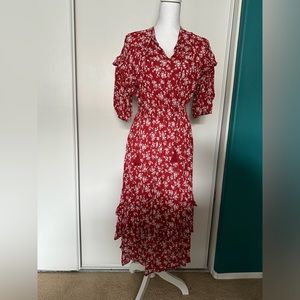 NWT Red Maxi Floral Dress